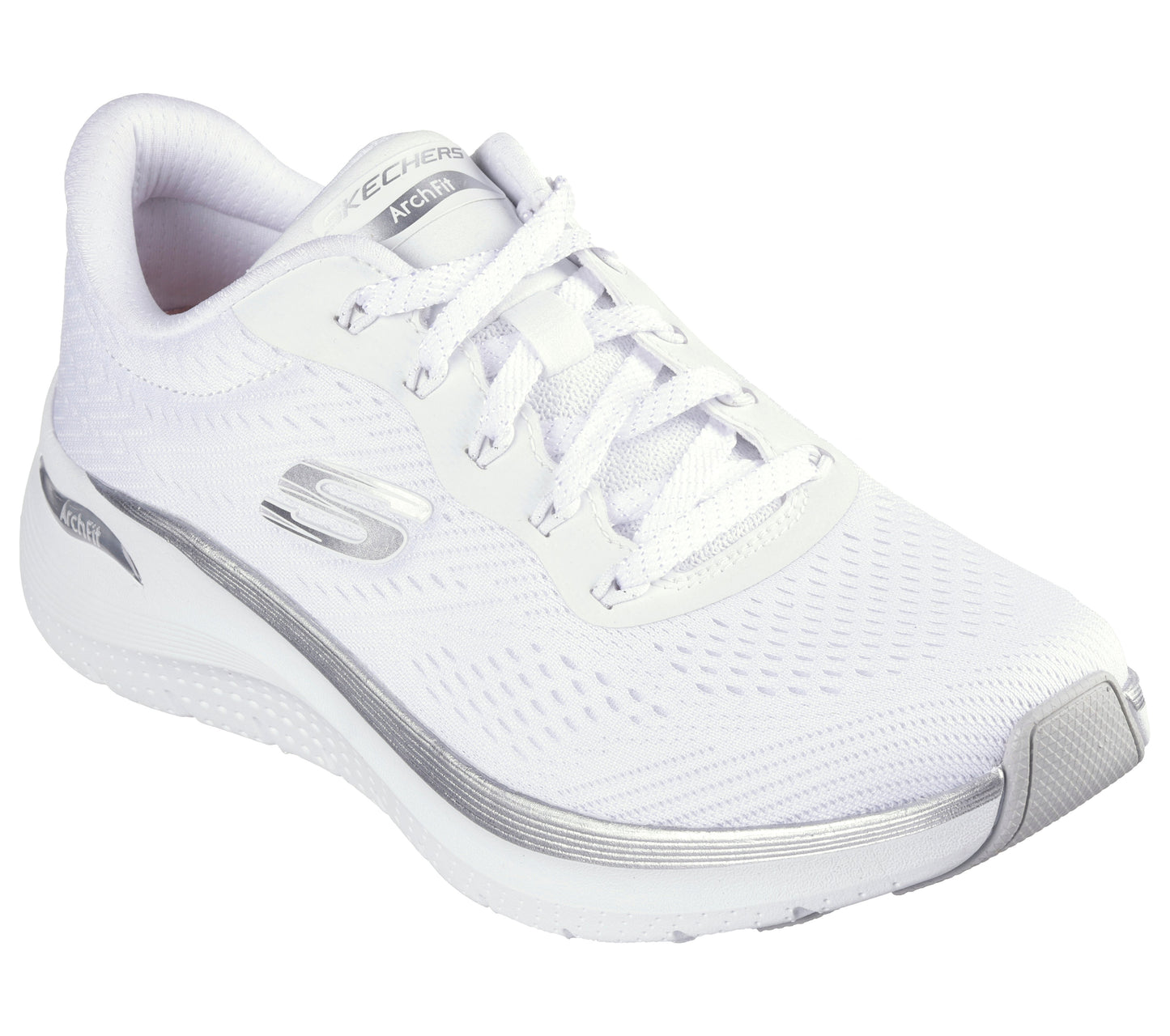 Skechers Arch Fit 2.0 bianco argento donna dettaglio