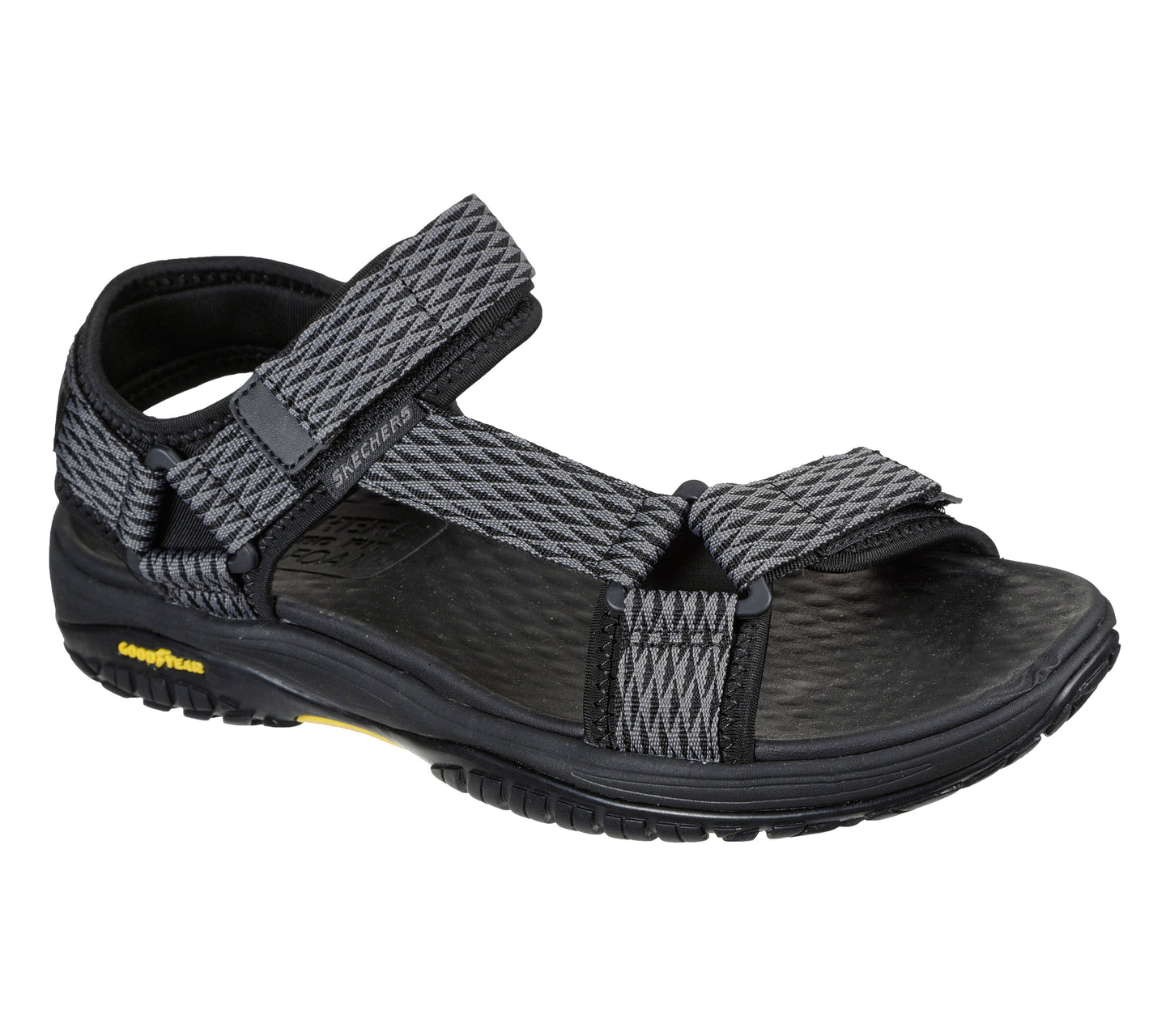 Skechers Relaxed Fit Lomell nero grigio uomo dettaglio
