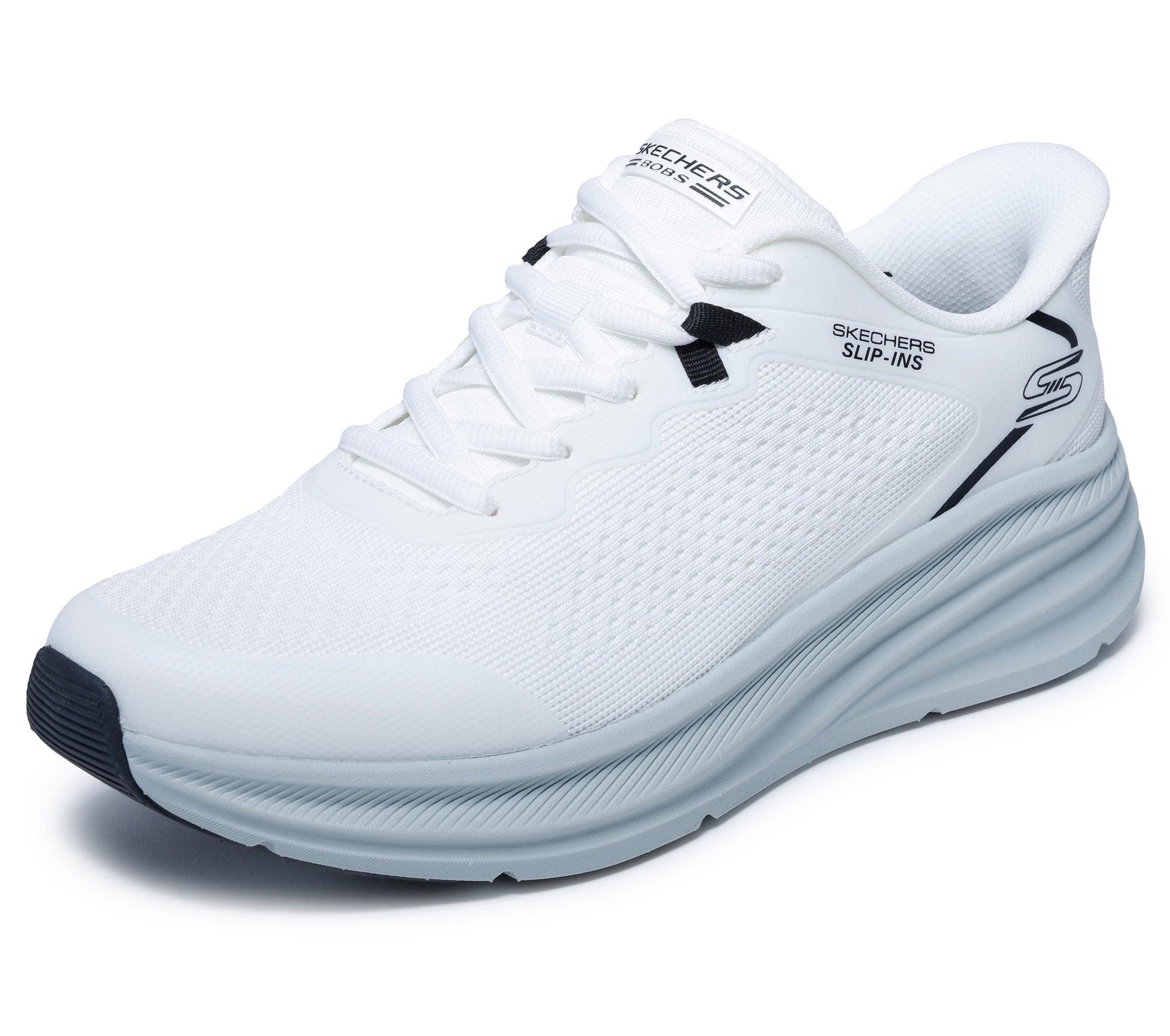 Skechers Slip-ins BOBS Skillz bianco grigio uomo dettaglio 2