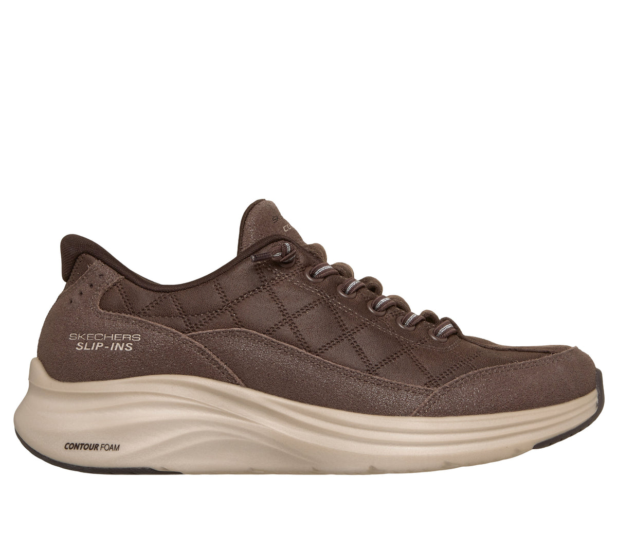 Scarpe Skechers Slip-ins Contour Foam cioccolato donna esterno