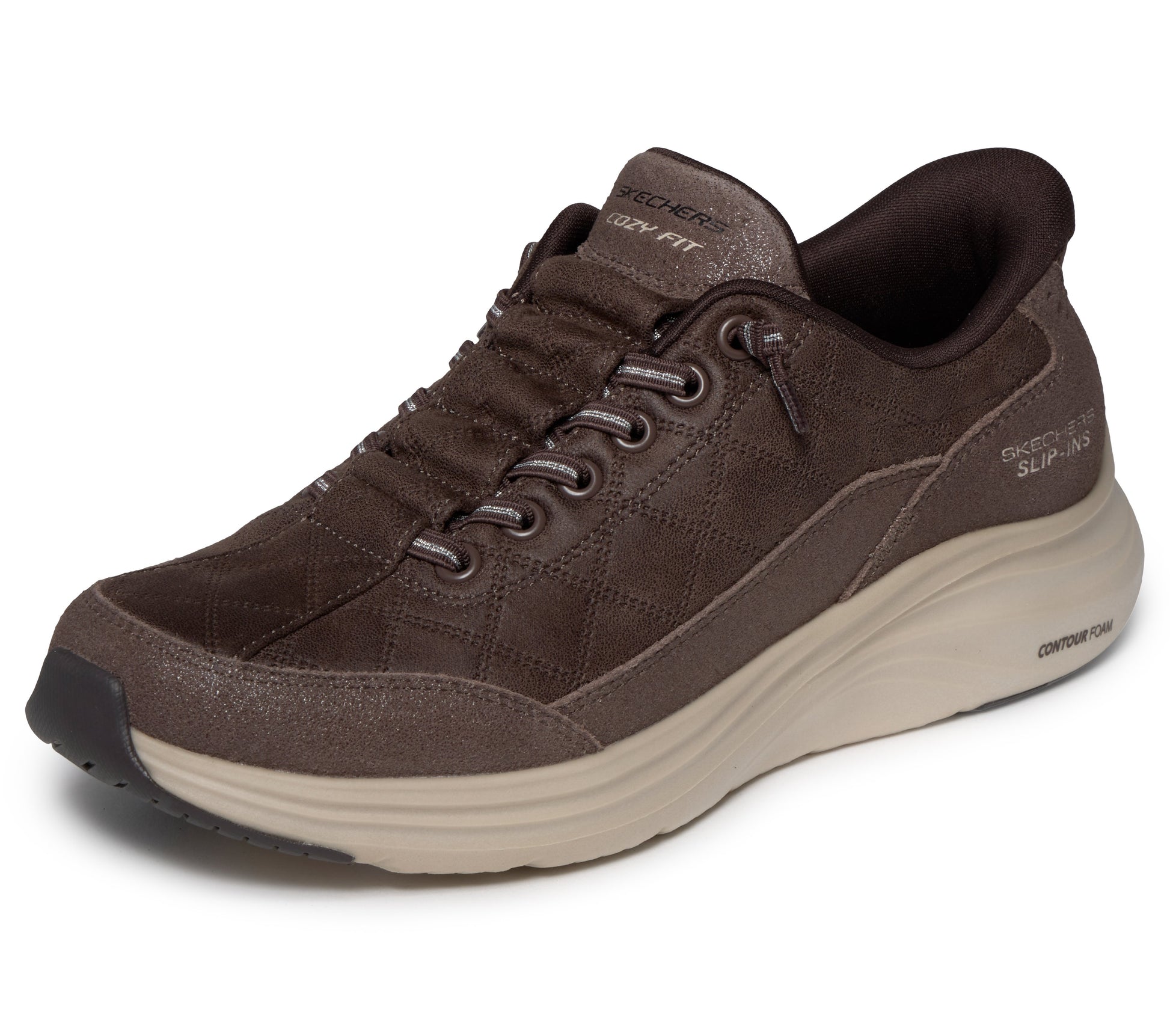 Scarpe Skechers Slip-ins Contour Foam cioccolato donna dettaglio2