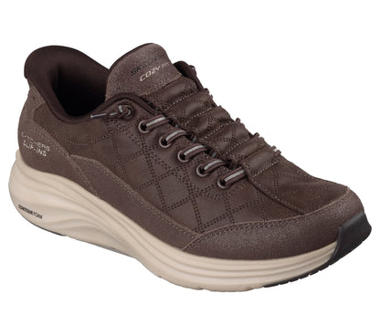 Scarpe Skechers Slip-ins Contour Foam cioccolato donna dettaglio