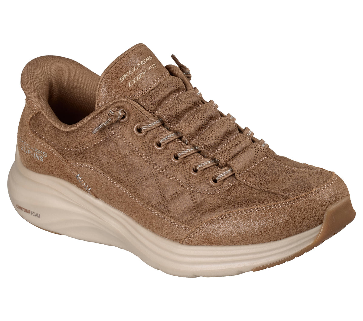 Scarpe Skechers Slip-ins Contour Foam nocciola donna dettaglio