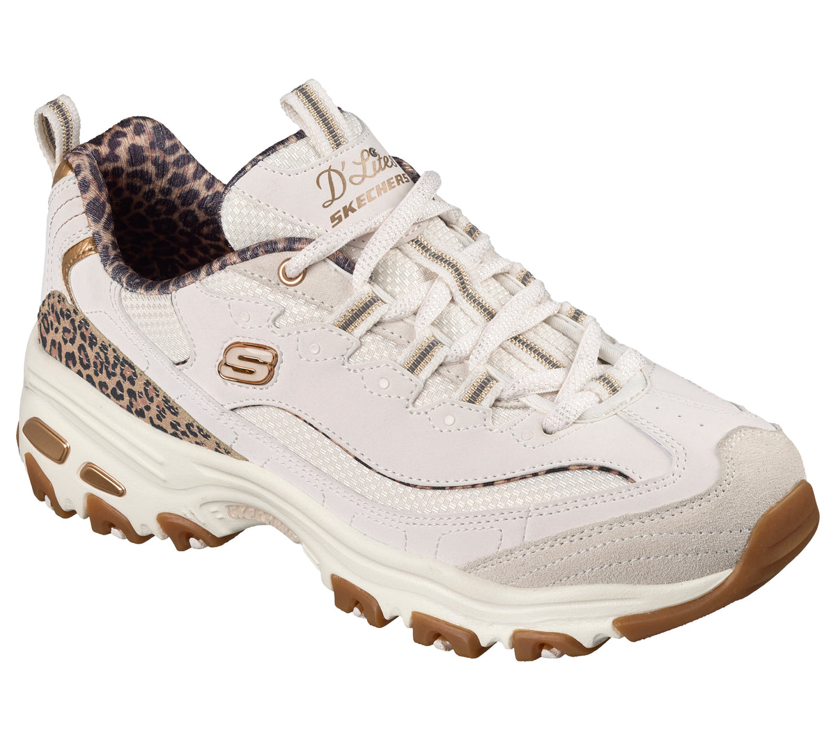Scarpe Skechers D'Lites bianco donna dettaglio