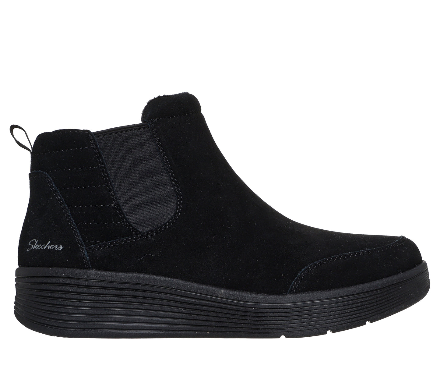Stivaletti Skechers Relaxed Fit Arch Fit Laguna nero camoscio donna esterno