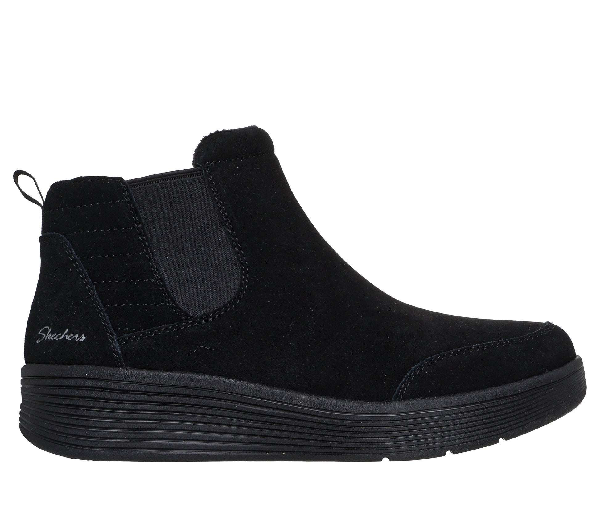 Stivaletti Skechers Relaxed Fit Arch Fit Laguna nero camoscio donna esterno
