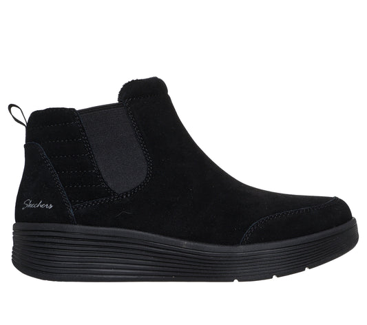 Stivaletti Skechers Relaxed Fit Arch Fit Laguna nero camoscio donna esterno