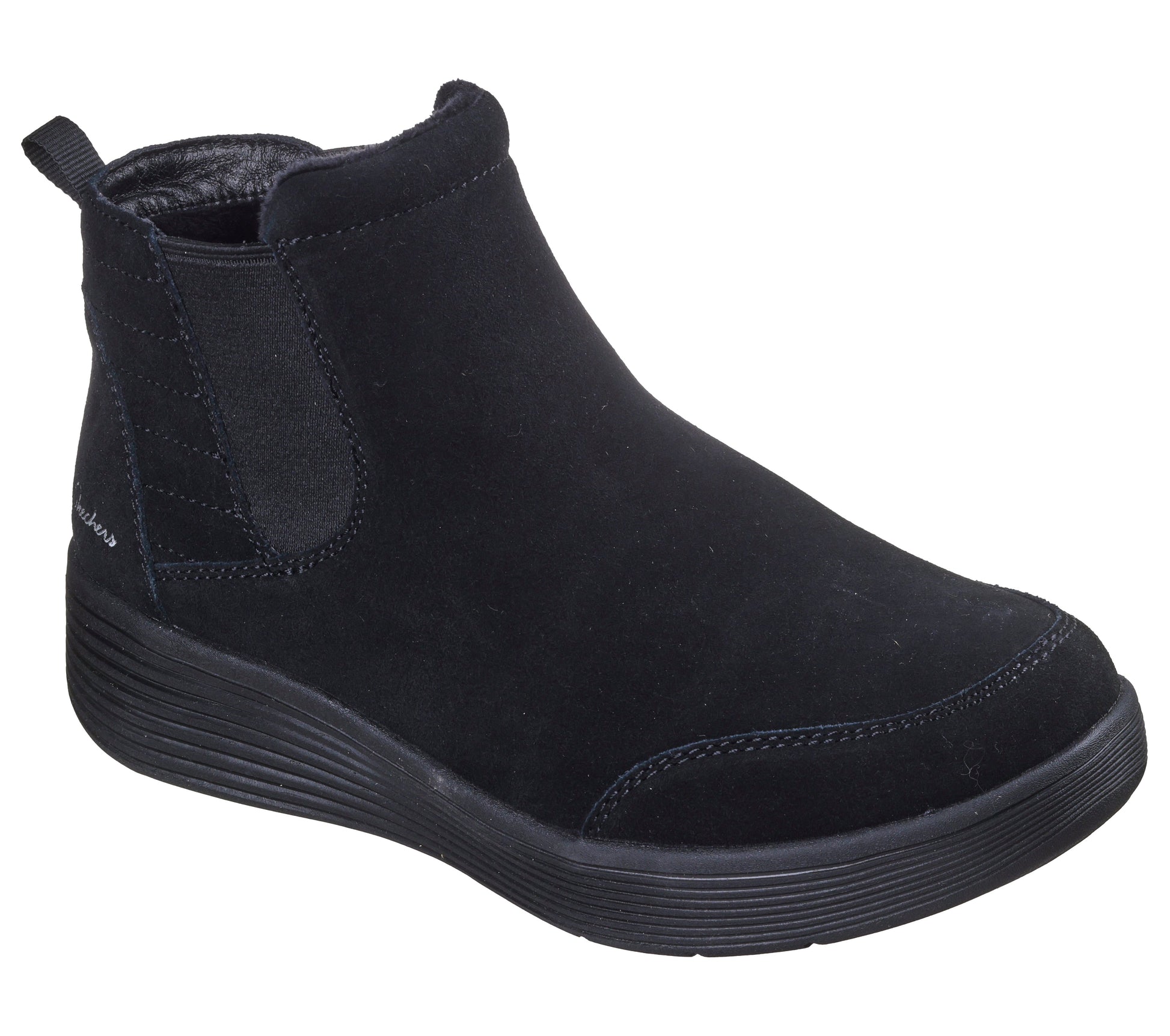 Stivaletti Skechers Relaxed Fit Arch Fit Laguna nero camoscio donna dettaglio