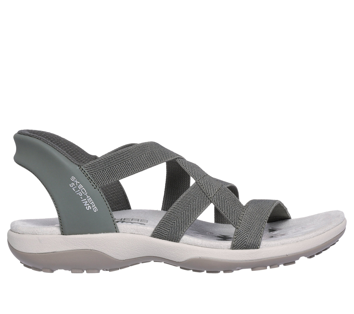 Scarpe Skechers Slip-ins Reggae Slim oliva donna esterno
