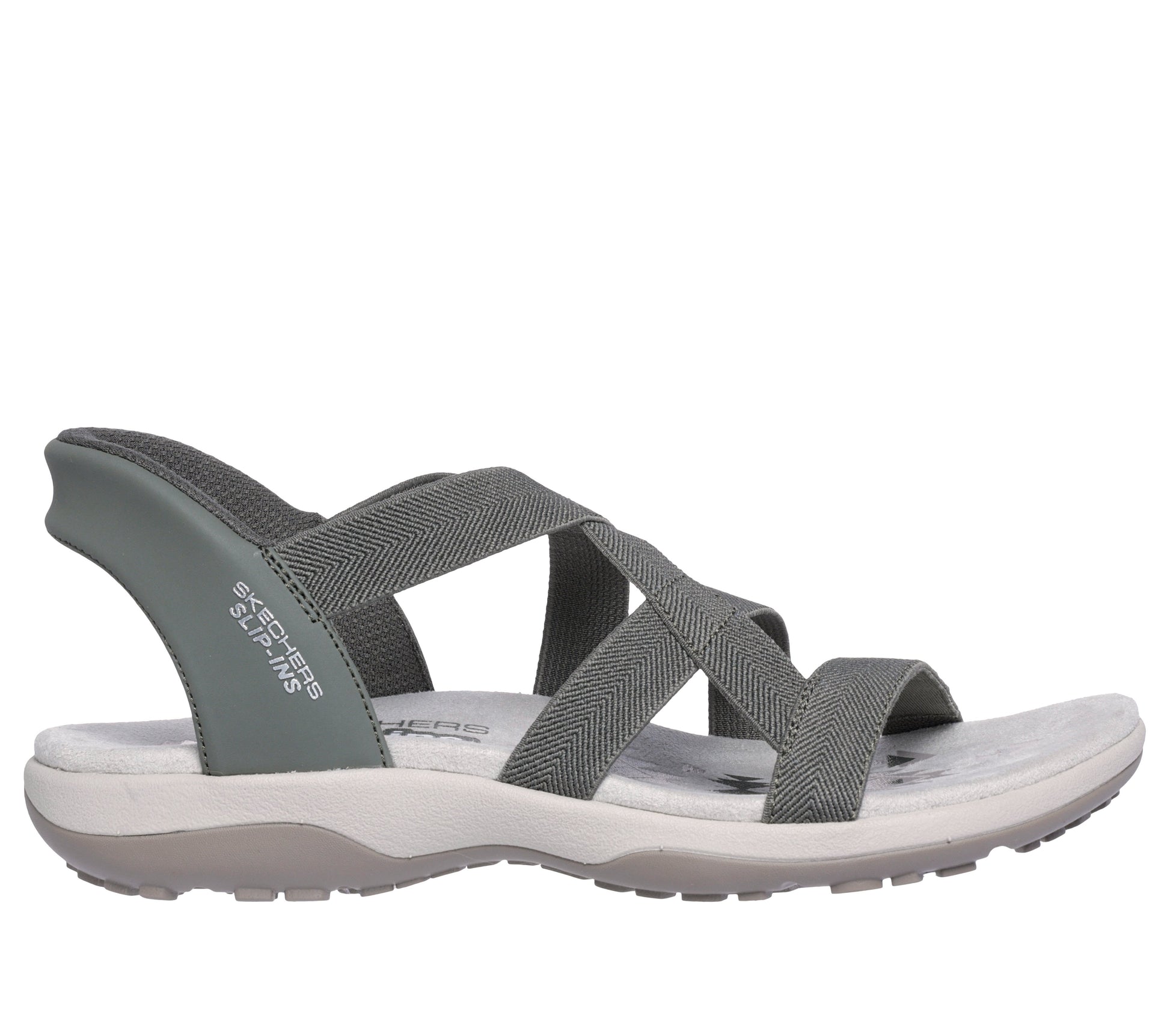 Scarpe Skechers Slip-ins Reggae Slim oliva donna esterno