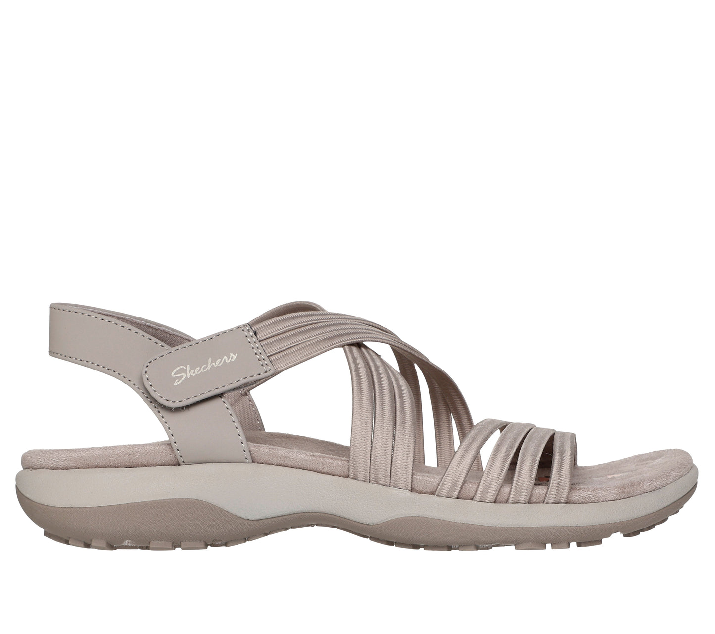 Sandali Skechers Reggae Slim taupe donna esterno