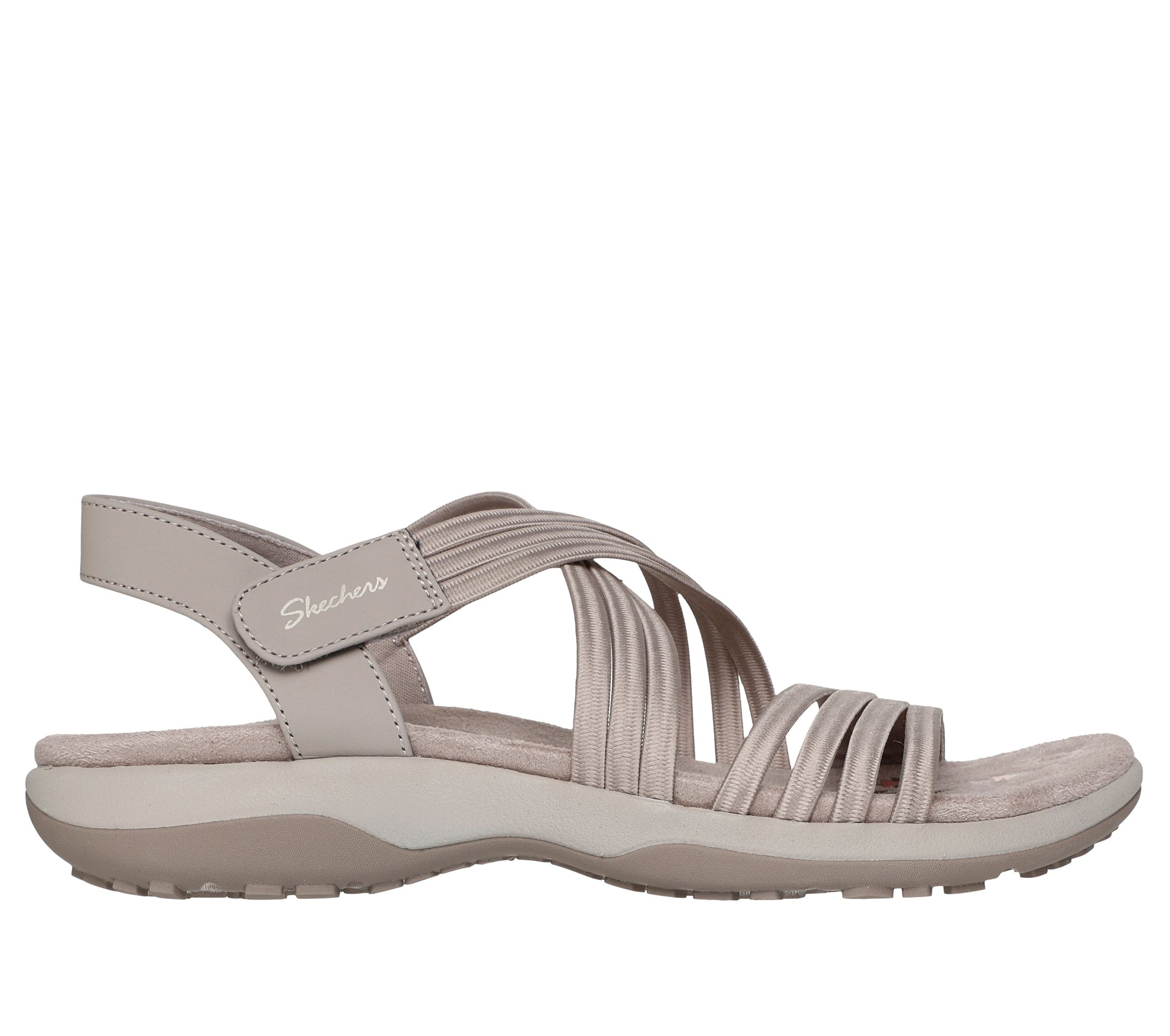 Sandali Skechers Reggae Slim taupe donna esterno