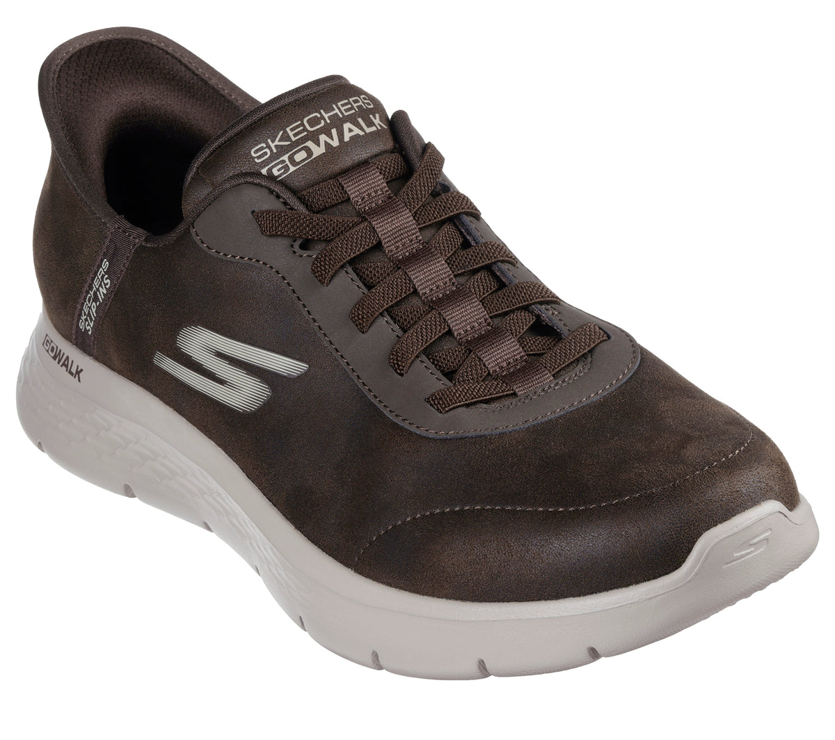 Scarpe Skechers Slip-ins GO WALK Flex marrone uomo dettaglio