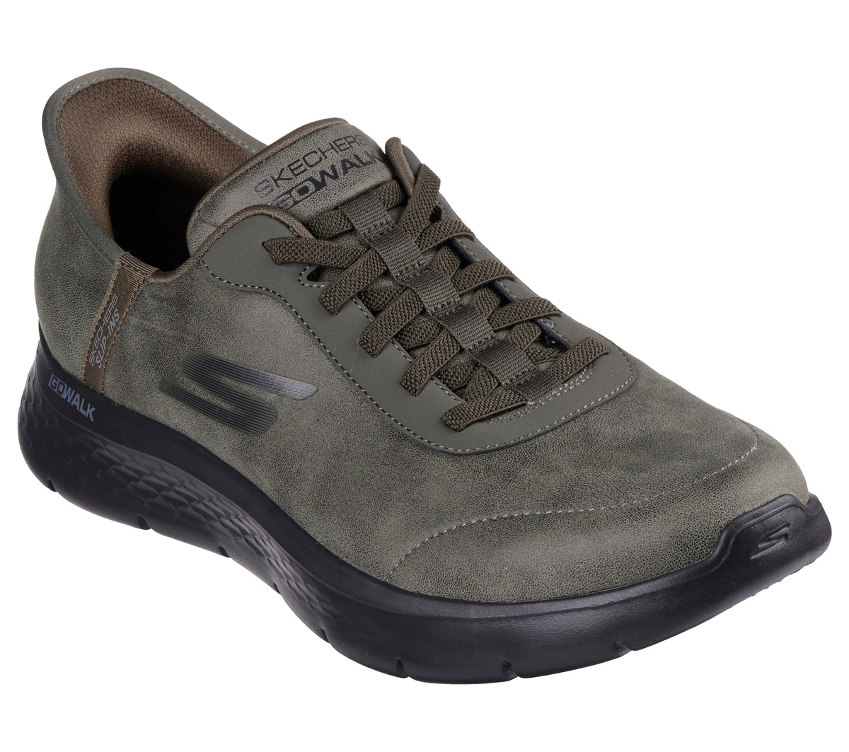 Scarpe Skechers Slip-ins GO WALK Flex oliva uomo esterno