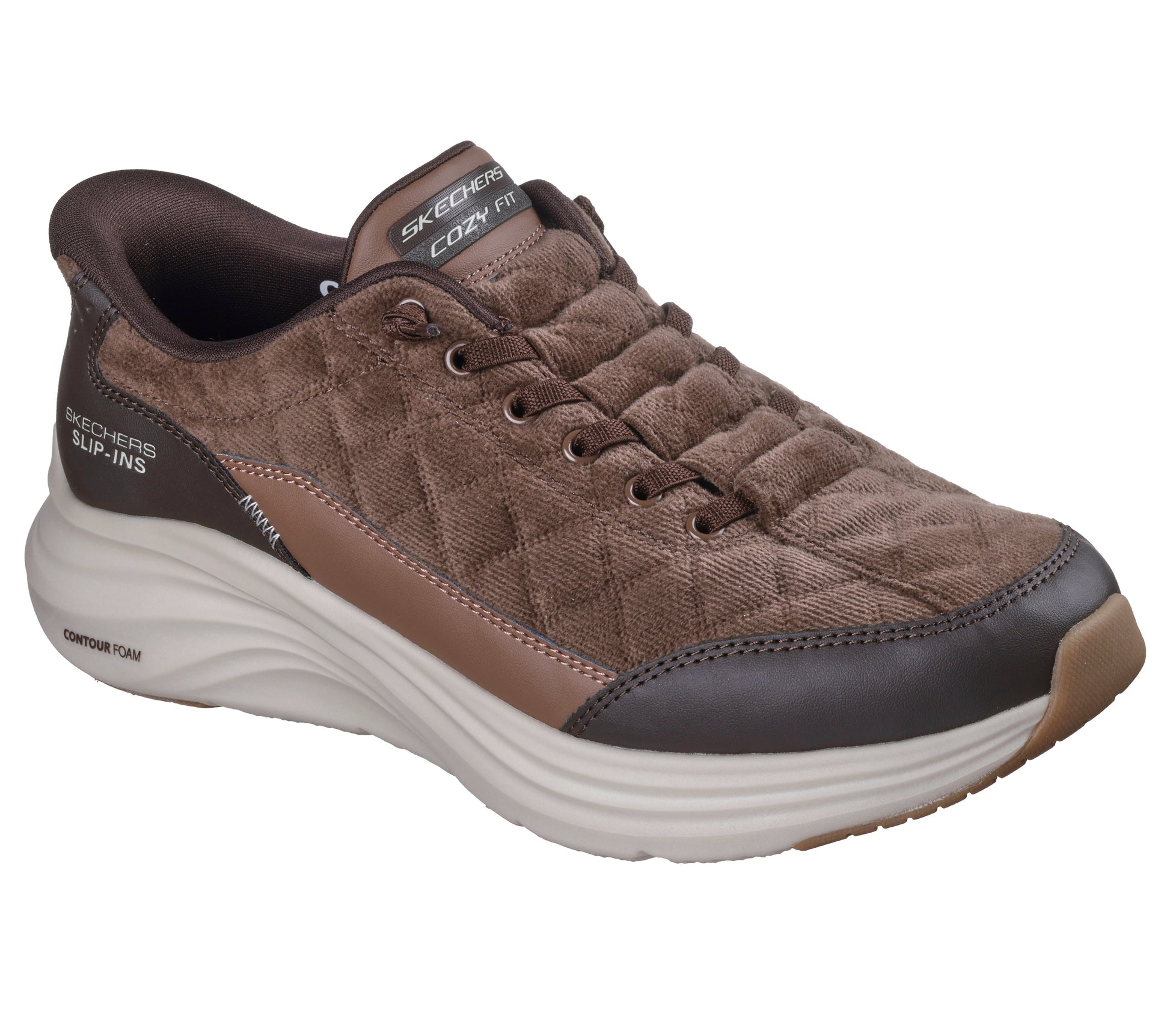 Scarpe Skechers Slip-ins Contour Foam Cozy Fit uomo marrone dettaglio