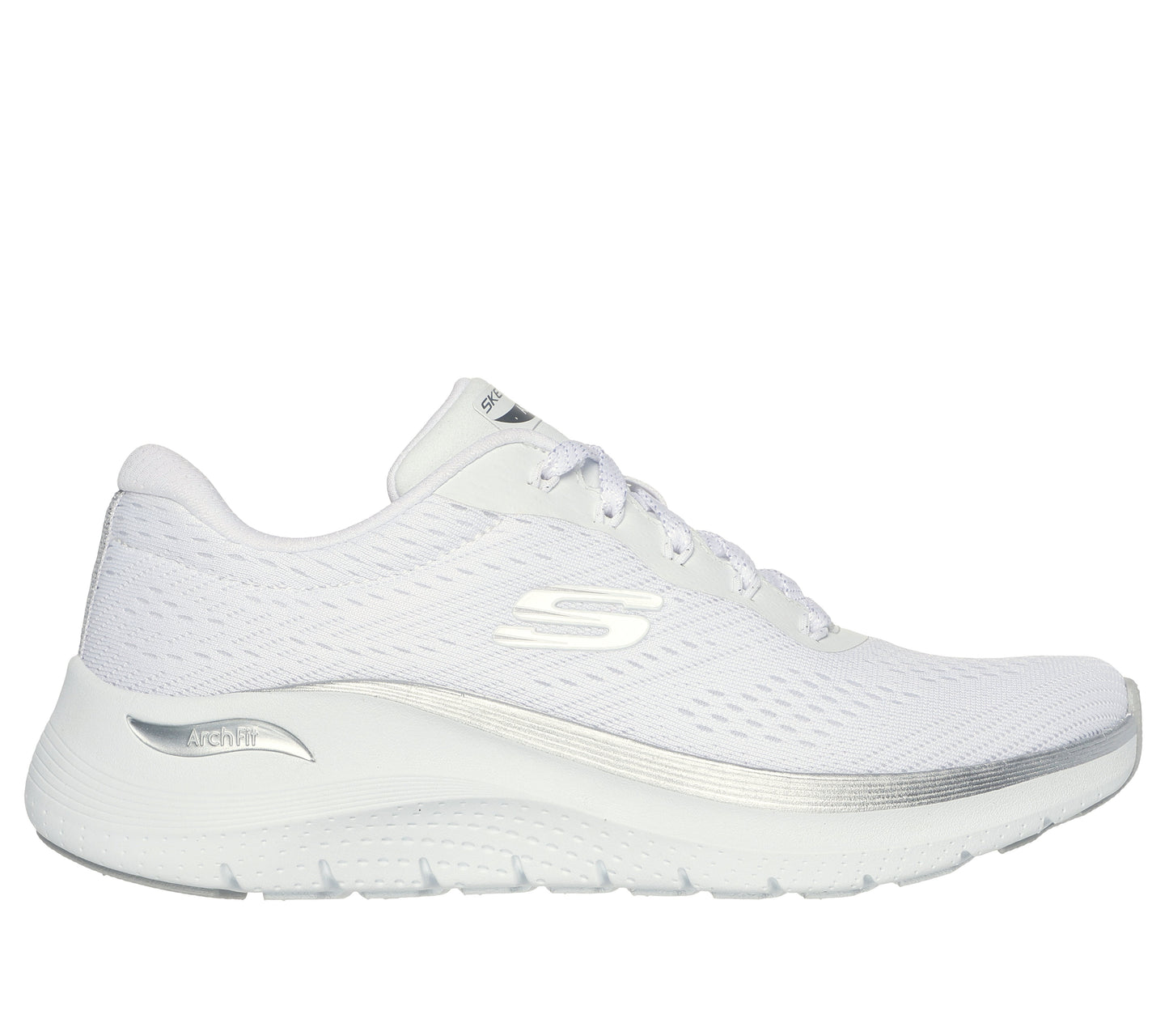 Scarpe Skechers Arch Fit 2.0 bianco argento donna esterno