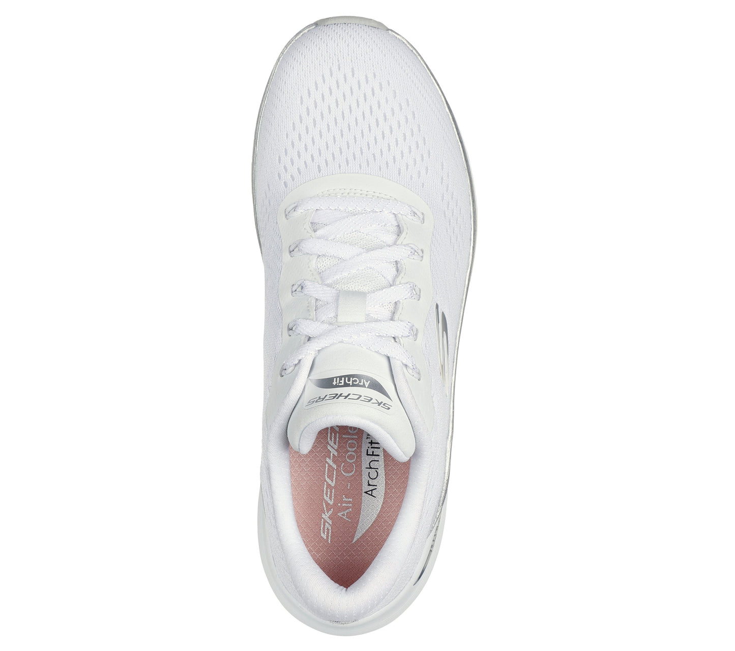 Skechers Arch Fit 2.0 bianco argento donna dall'alto