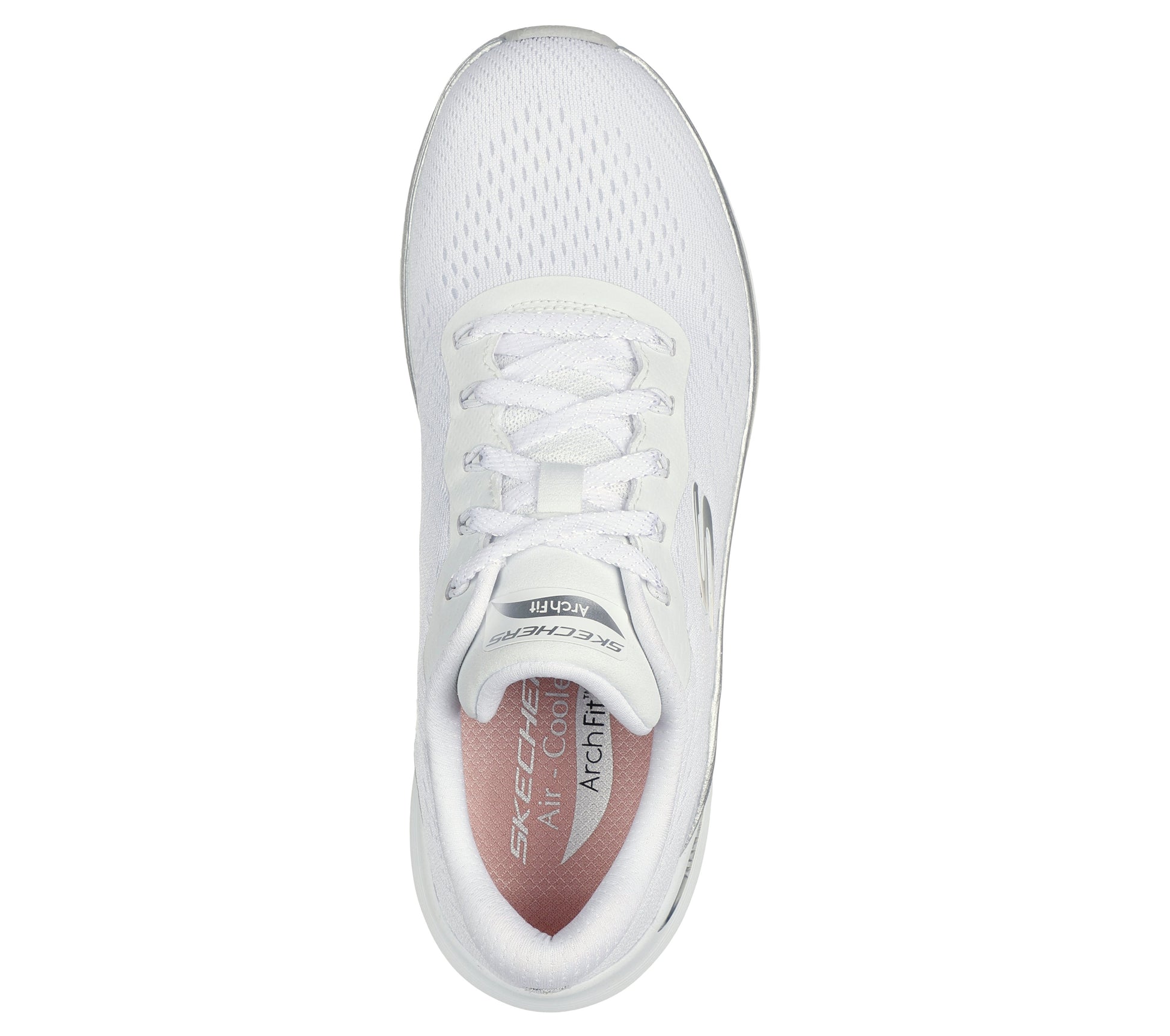 Skechers Arch Fit 2.0 bianco argento donna dall'alto