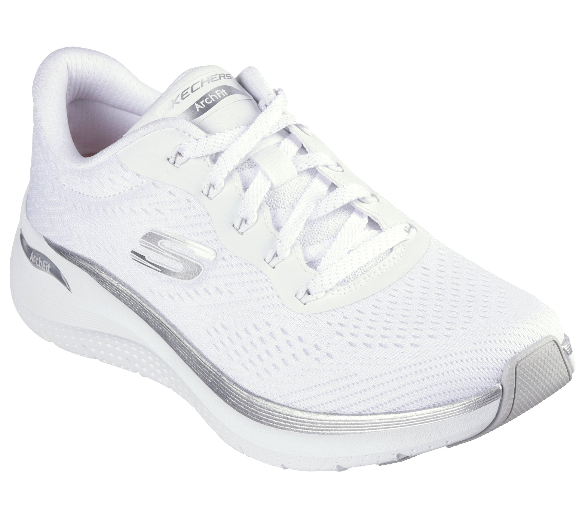 Skechers Arch Fit 2.0 bianco argento donna dettaglio