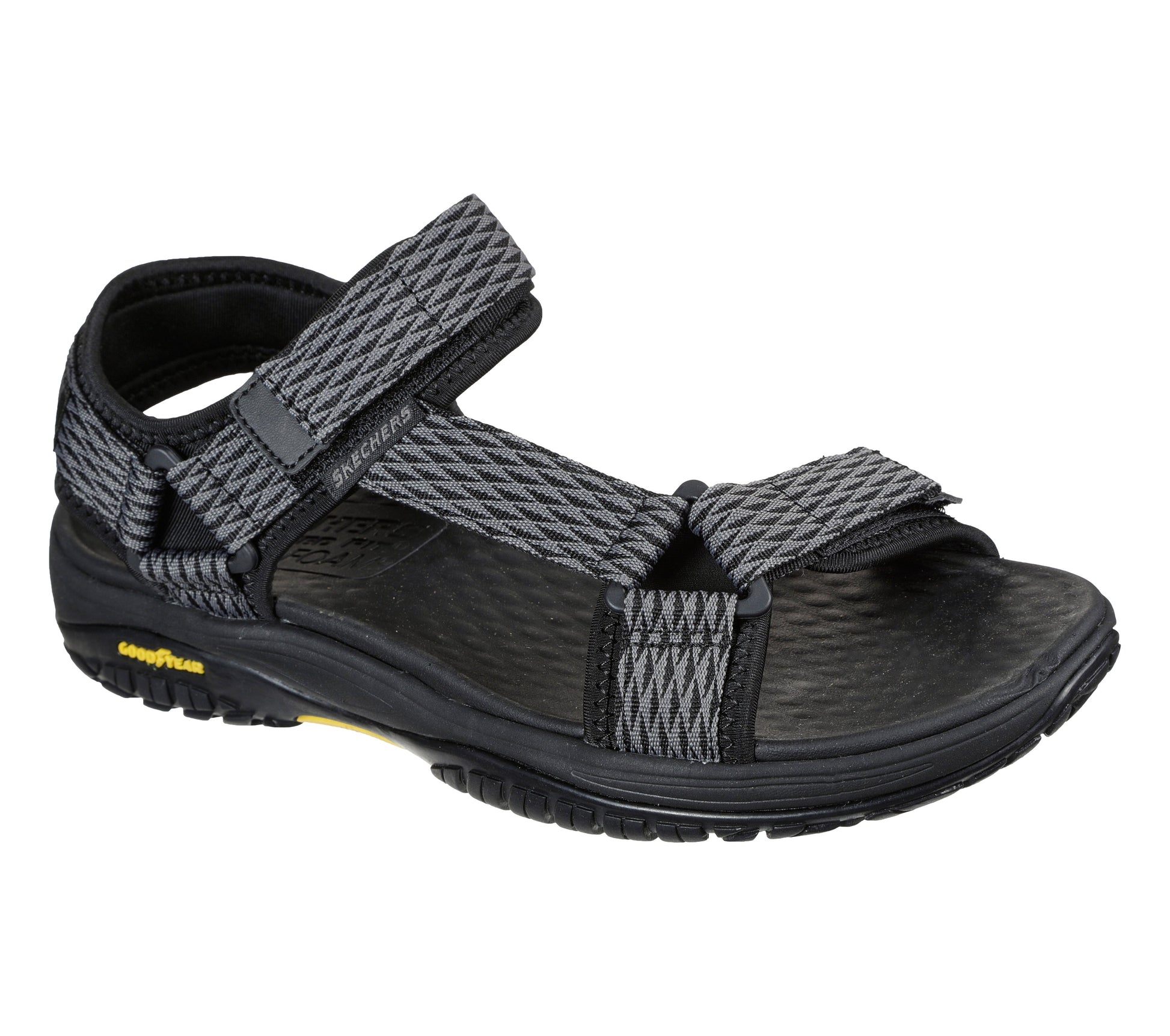Skechers Relaxed Fit Lomell nero grigio uomo dettaglio
